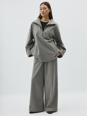 широкие брюки с содержанием шерсти фотография