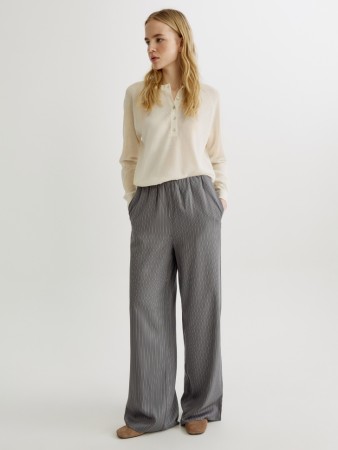 широкие брюки с высокой посадкой из вискозы - женская одежда, обувь и аксессуары на высокой посадке 