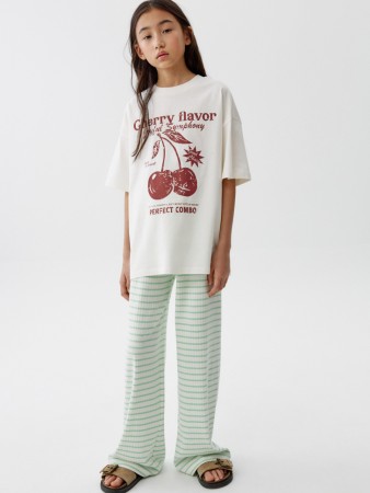 широкие брюки в полоску для девочек - детская одежда sela 