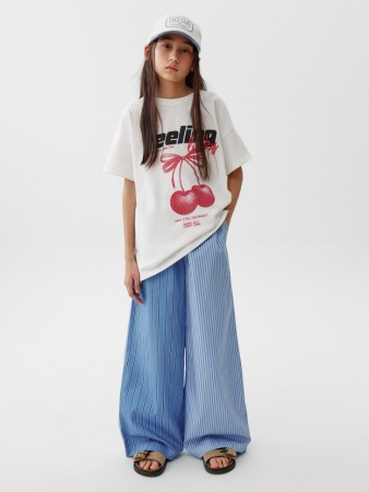 широкие брюки в полоску для девочек - детская одежда, обувь и аксессуары для всех возрастов sela 