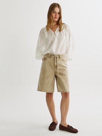 широкие джинсовые шорты с тонким ремешком - женская одежда, обувь и аксессуары с ремешком 