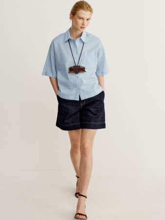 широкие джинсовые шорты с высокой посадкой - женская одежда, обувь и аксессуары джинсовая 