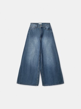 широкие джинсы на высокой посадке фотография