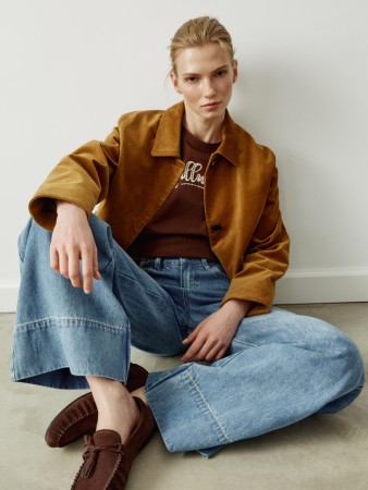 широкие джинсы с подворотом фотография