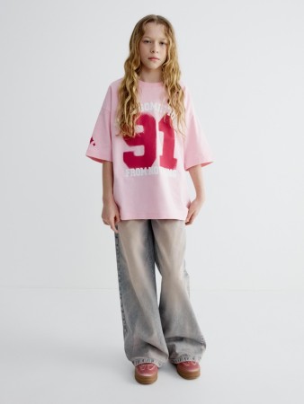 широкие джинсы с винтажной стиркой для девочек - детская одежда, обувь и аксессуары желтая 