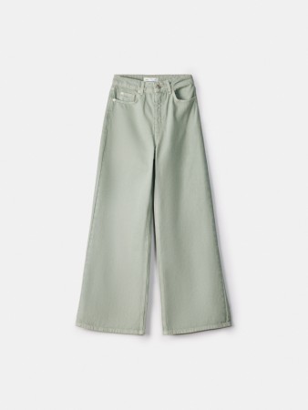 широкие джинсы со средней посадкой - женские джинсы клеш 