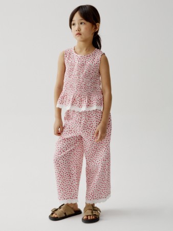 широкие хлопковые брюки с принтом для девочек - детская одежда эластичная 