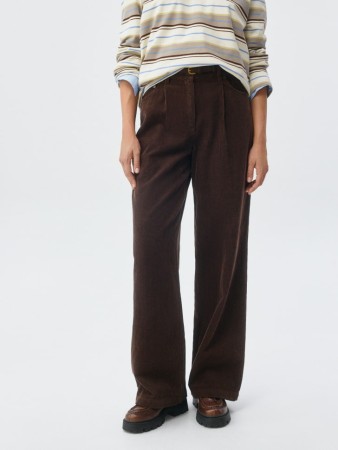 широкие вельветовые брюки - женская одежда на защипе 