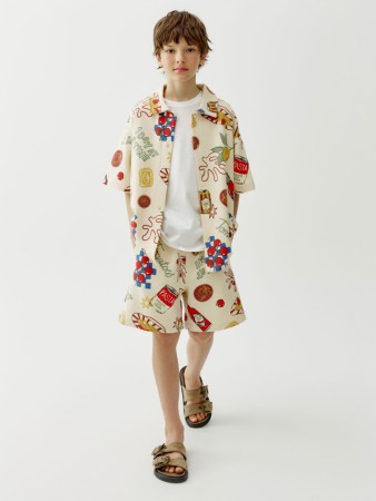 шорты из фактурного трикотажа для мальчиков - детские шорты прямые 