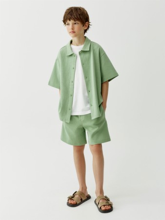 шорты из фактурного трикотажа для мальчиков - детские шорты прямые 