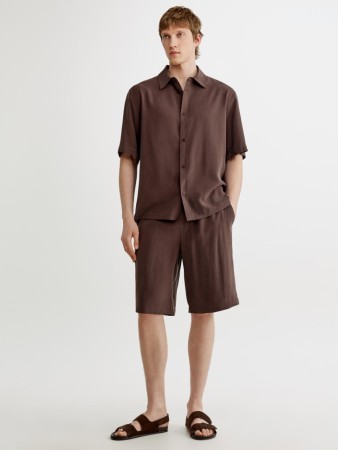 шорты прямого кроя из твила - мужская одежда, обувь и аксессуары из твила 