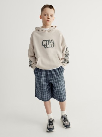 шорты в клетку для мальчиков - детские шорты с карманами 