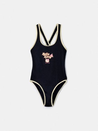 слитный купальник с принтом hello kitty для девочек фотография