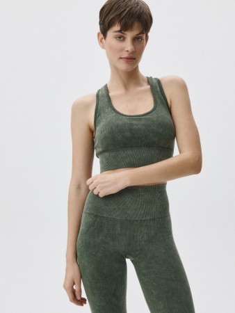 спортивный топ с эффектом кислотной стирки - женская одежда sela 