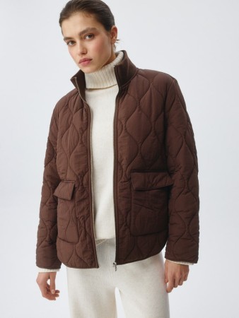 стеганая куртка оверсайз - женская верхняя одежда нейлоновая 