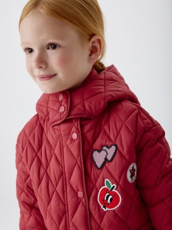стеганая куртка с капюшоном для девочек - детская одежда, обувь и аксессуары
