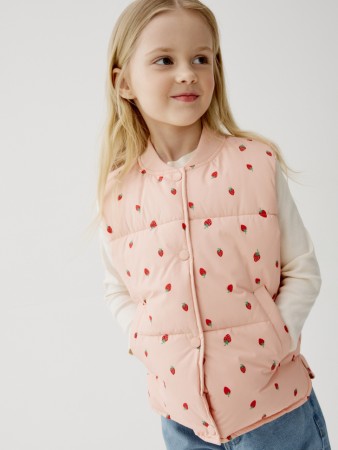 стеганый дутый жилет с принтом для девочек - детская одежда, обувь и аксессуары для всех возрастов российская 