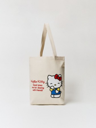 сумка-шоппер с ярким принтом hello kitty для девочек - детские сумки длинные 