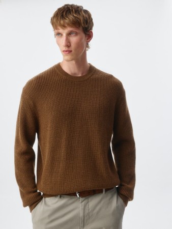 свитер regular fit из смесовой шерсти - мужские свитеры