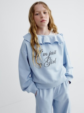 свитшот асимметричный на одно плечо для девочек фотография