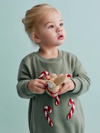 свитшот-боди с новогодним принтом для малышей - нижнее белье для малышей