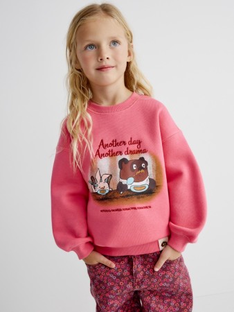 свитшот для девочек с принтом  x союзмультфильм - детская одежда объемная 