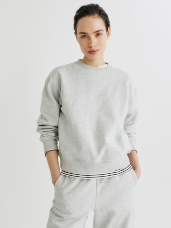 свитшот из футера с эффектом меланж - женские свитшоты дешевые 