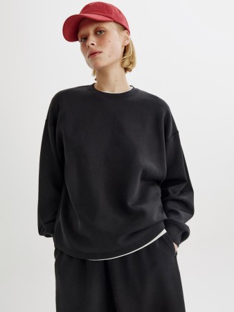 свитшот оверсайз из интерлока с вышивкой - женские свитшоты дешевые 