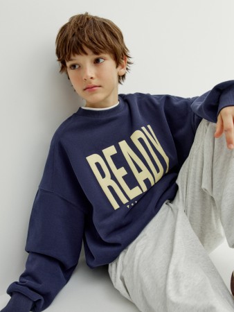 свитшот оверсайз с принтом для мальчиков - детская одежда sela 