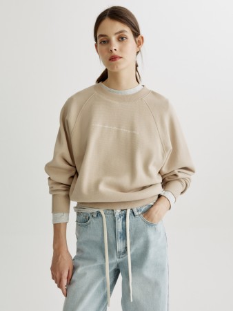 свитшот оверсайз с текстовым принтом - женские свитшоты дешевые 