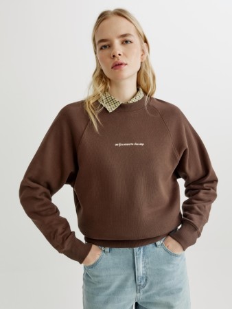 свитшот оверсайз с текстовым принтом - женские свитшоты дешевые 