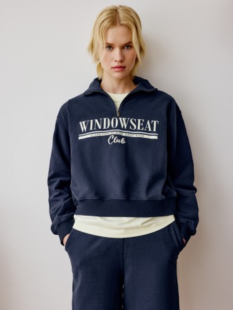 свитшот оверсайз с воротником на молнии - женские свитшоты дешевые 