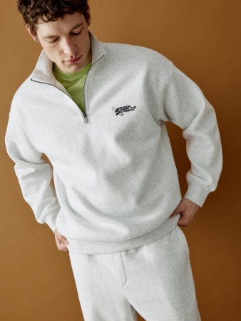 свитшот оверсайз с воротником на молнии - мужская одежда, обувь и аксессуары из футера 