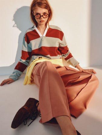 свитшот-поло оверсайз в полоску из линейки  young - детская одежда, обувь и аксессуары для всех возрастов для детей 