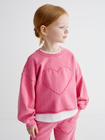 свитшот с аппликацией для девочек - детские свитшоты в рубчик 