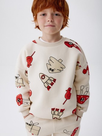 свитшот с новогодним принтом для мальчиков - толстовки и свитшоты прямые 