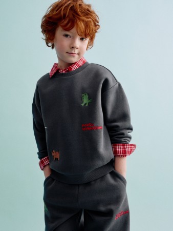 свитшот с объемной аппликацией для мальчиков - детские свитшоты для мальчиков 