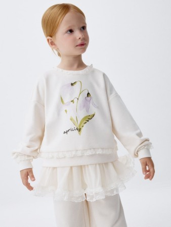 свитшот с оборками для девочек - детские толстовки и свитшоты с принтом 