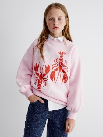 свитшот с принтом для девочек - детская одежда из футера 