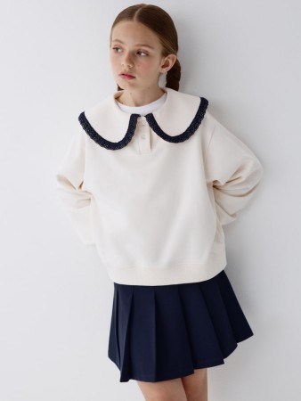 свитшот с воротником для девочек - детская одежда, обувь и аксессуары для всех возрастов из футера 