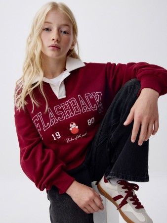 свитшот с воротником для девочек - детская одежда с воротом 