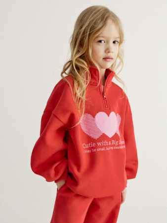 свитшот с воротником на молнии для девочек - детская одежда российская 