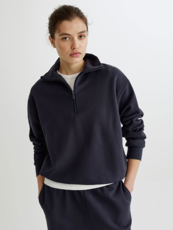 свитшот с высоким воротником на молнии - женские толстовки и свитшоты из футера 