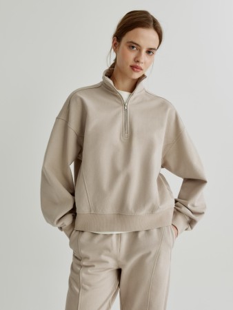 свитшот с высоким воротником на молнии - женская одежда, обувь и аксессуары российская 