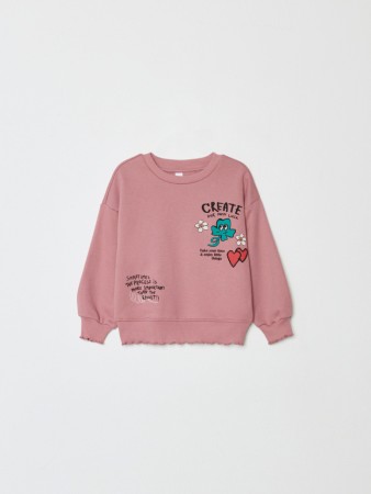 свитшот с ярким принтом для девочек - детская одежда, обувь и аксессуары для всех возрастов с круглым вырезом 