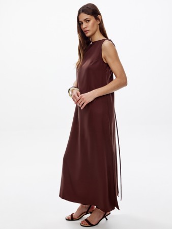 свободное платье из тенселя со льном - женская одежда, обувь и аксессуары с разрезом 