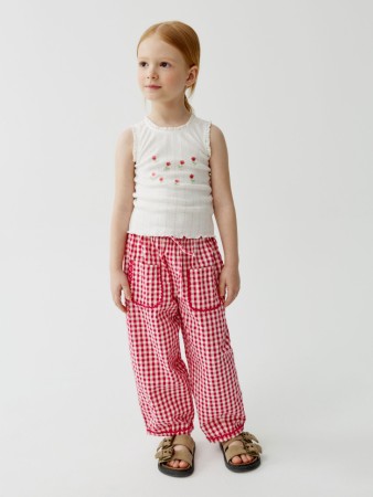 свободные брюки в клетку для девочек - детская одежда эластичная 