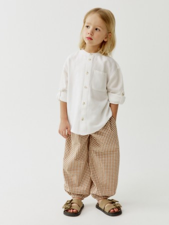 свободные брюки в клетку для мальчиков - детская одежда эластичная 