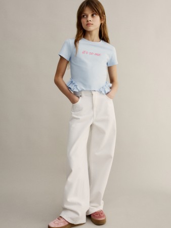 свободные джинсы с потертостями для девочек - детская одежда свободная 