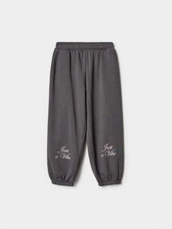 свободные джоггеры со вышивкой для девочек - джоггеры из футера 